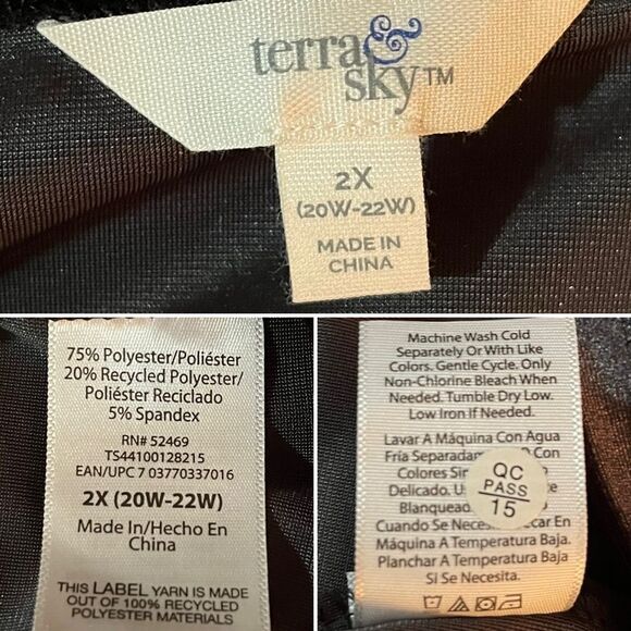 Terra & Sky Charcoal Grey Black Tiered Ruffled V-Neck Velvet Midi Dress 2X - Picture 11 of 12